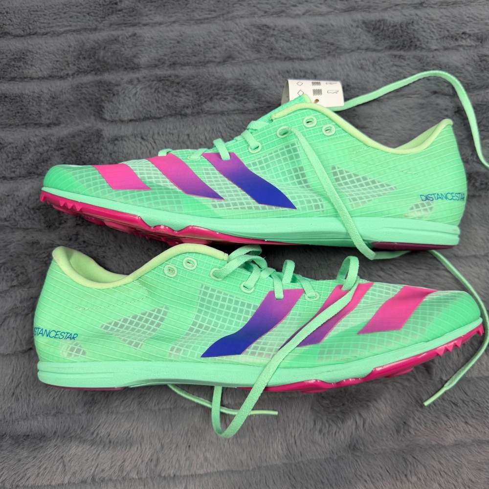 Adidas Distancestar Track Field Spikes Mens 12 Mint Pink GV9078 New